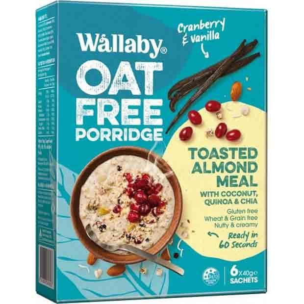 Wallaby Oat Free Porridge Cranberry & Vanilla 6 sachets